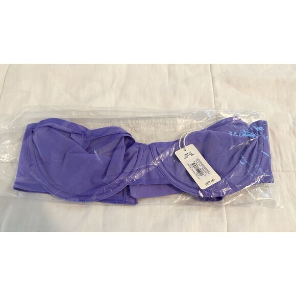 AERIE SMOOTHEZ Sheer Mesh Unlined Underwired Purple Balconette Bra‎ 36D NWT - Picture 6 of 6